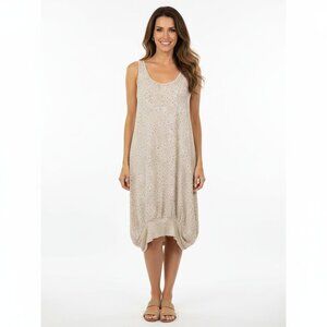 Poleci Laser Cut-Out Tunic Dress – Beige/Nude, Size XS